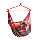 Maxbell Hanging Rope Hammock Chair Swing Seat for Indoor Outdoor Spaces Rainbow