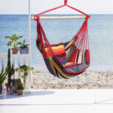 Maxbell Hanging Rope Hammock Chair Swing Seat for Indoor Outdoor Spaces Rainbow