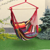 Maxbell Hanging Rope Hammock Chair Swing Seat for Indoor Outdoor Spaces Rainbow