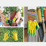 Maxbell Kids Gardening Gloves DIY Painting Gloves Rubber Coated Palm Hand Protection for 2 to 8 Ages B