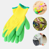 Maxbell Kids Gardening Gloves DIY Painting Gloves Rubber Coated Palm Hand Protection for 2 to 8 Ages B