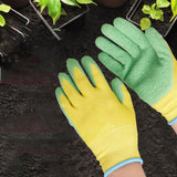 Maxbell Kids Gardening Gloves DIY Painting Gloves Rubber Coated Palm Hand Protection for 2 to 8 Ages B