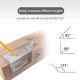 Maxbell Multifunctional Square 45/90/135 Degree Gauge Angle Ruler Measuring Tool