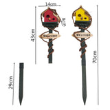 Maxbell Bird House Stakes Handpainted Farmhouse Style Weatherproof for Yard Patio red