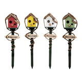 Maxbell Bird House Stakes Handpainted Farmhouse Style Weatherproof for Yard Patio red