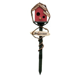 Maxbell Bird House Stakes Handpainted Farmhouse Style Weatherproof for Yard Patio red