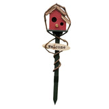 Maxbell Bird House Stakes Handpainted Farmhouse Style Weatherproof for Yard Patio red