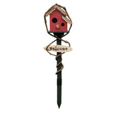Maxbell Bird House Stakes Handpainted Farmhouse Style Weatherproof for Yard Patio red