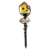 Maxbell Bird House Stakes Handpainted Farmhouse Style Weatherproof for Yard Patio yellow