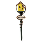 Maxbell Bird House Stakes Handpainted Farmhouse Style Weatherproof for Yard Patio yellow
