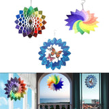 Maxbell Stainless Steel 3D Wind Spinner Indoor/Outdoor Garden Balcony Ornaments Rainbow