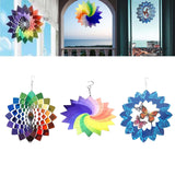 Maxbell Stainless Steel 3D Wind Spinner Indoor/Outdoor Garden Balcony Ornaments Rainbow
