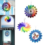 Maxbell Stainless Steel 3D Wind Spinner Indoor/Outdoor Garden Balcony Ornaments Rainbow