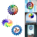 Maxbell Stainless Steel 3D Wind Spinner Indoor/Outdoor Garden Balcony Ornaments Rainbow