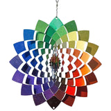 Maxbell Stainless Steel 3D Wind Spinner Indoor/Outdoor Garden Balcony Ornaments Rainbow