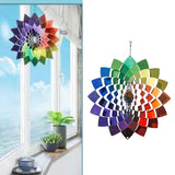 Maxbell Stainless Steel 3D Wind Spinner Indoor/Outdoor Garden Balcony Ornaments Rainbow