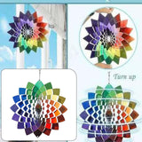 Maxbell Stainless Steel 3D Wind Spinner Indoor/Outdoor Garden Balcony Ornaments Rainbow