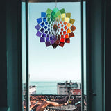 Maxbell Stainless Steel 3D Wind Spinner Indoor/Outdoor Garden Balcony Ornaments Rainbow