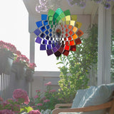 Maxbell Stainless Steel 3D Wind Spinner Indoor/Outdoor Garden Balcony Ornaments Rainbow