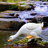 Maxbell Garden Statues Duck Carving Resin Miniature Craft for Garden Home Ornaments Large