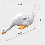 Maxbell Garden Statues Duck Carving Resin Miniature Craft for Garden Home Ornaments Large