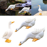 Maxbell Garden Statues Duck Carving Resin Miniature Craft for Garden Home Ornaments Large