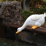 Maxbell Garden Statues Duck Carving Resin Miniature Craft for Garden Home Ornaments Large