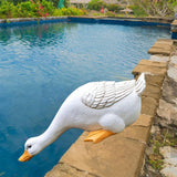 Maxbell Garden Statues Duck Carving Resin Miniature Craft for Garden Home Ornaments Large