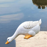 Maxbell Garden Statues Duck Carving Resin Miniature Craft for Garden Home Ornaments Large
