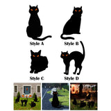 Maxbell Black Cat Silhouette Garden Stakes Halloween Party Iron for Yard Style A