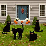 Maxbell Black Cat Silhouette Garden Stakes Halloween Party Iron for Yard Style A