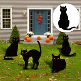 Maxbell Black Cat Silhouette Garden Stakes Halloween Party Iron for Yard Style A