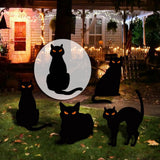 Maxbell Black Cat Silhouette Garden Stakes Halloween Party Iron for Yard Style A