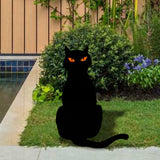 Maxbell Black Cat Silhouette Garden Stakes Halloween Party Iron for Yard Style A