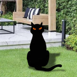 Maxbell Black Cat Silhouette Garden Stakes Halloween Party Iron for Yard Style A