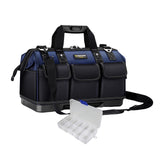 Maxbell 600D Waterproof Tool Bag Storage Hand Bag with Multi Pockets 16in Deep Blue