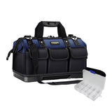 Maxbell 600D Waterproof Tool Bag Storage Hand Bag with Multi Pockets 16in Deep Blue