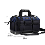 Maxbell 600D Waterproof Tool Bag Storage Hand Bag with Multi Pockets 16in Deep Blue