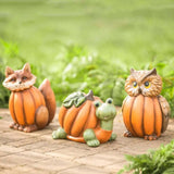 Maxbell Halloween Sculpture Pumpkin Animals Figurine for Outdoor Home 10cmx8cmx13cm