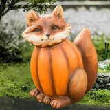 Maxbell Halloween Sculpture Pumpkin Animals Figurine for Outdoor Home 10cmx8cmx13cm