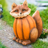 Maxbell Halloween Sculpture Pumpkin Animals Figurine for Outdoor Home 10cmx8cmx13cm