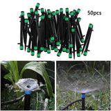 Maxbell 50Pcs Drip Irrigation System Kit Dripper Self Watering Spikes Plant Flower Green