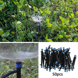 Maxbell 50Pcs Drip Irrigation System Kit Dripper Self Watering Spikes Plant Flower Blue