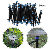 Maxbell 50Pcs Drip Irrigation System Kit Dripper Self Watering Spikes Plant Flower Blue