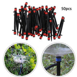 Maxbell 50Pcs Drip Irrigation System Kit Dripper Self Watering Spikes Plant Flower Red