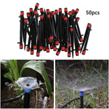 Maxbell 50Pcs Drip Irrigation System Kit Dripper Self Watering Spikes Plant Flower Red
