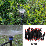 Maxbell 50Pcs Drip Irrigation System Kit Dripper Self Watering Spikes Plant Flower Red
