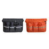 Maxbell Tool Bag Oxford Cloth with Pockets Gardener for Cleaning Restaurant Catering Black