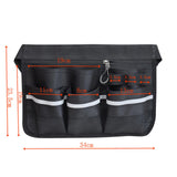 Maxbell Tool Bag Oxford Cloth with Pockets Gardener for Cleaning Restaurant Catering Black