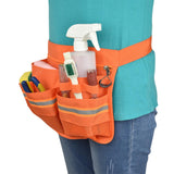 Maxbell Tool Bag Oxford Cloth with Pockets Gardener for Cleaning Restaurant Catering Orange